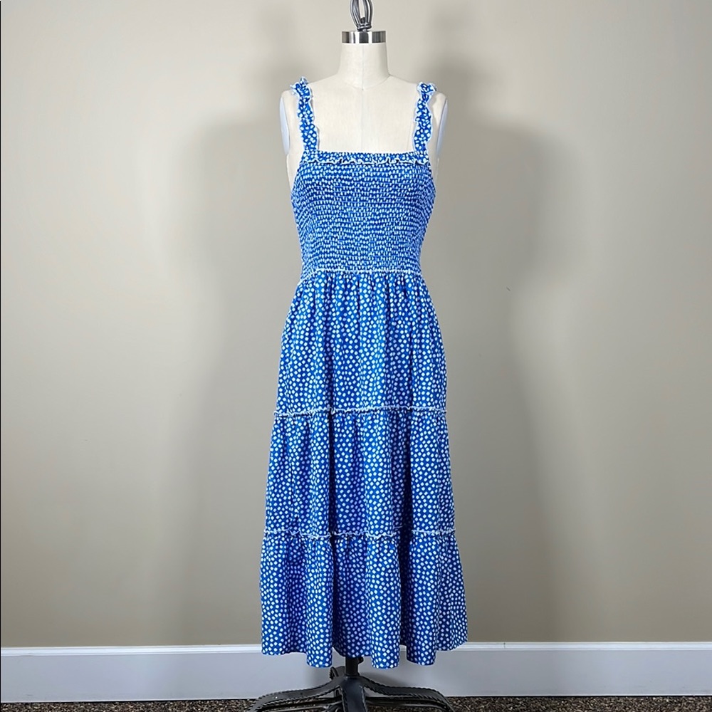 Blue Midi Dress with Flattering Fit